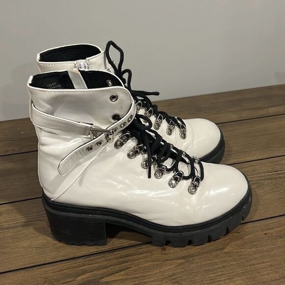 Jeffery Campbell white Czech combat boots size 8.5 - Picture 7 of 14